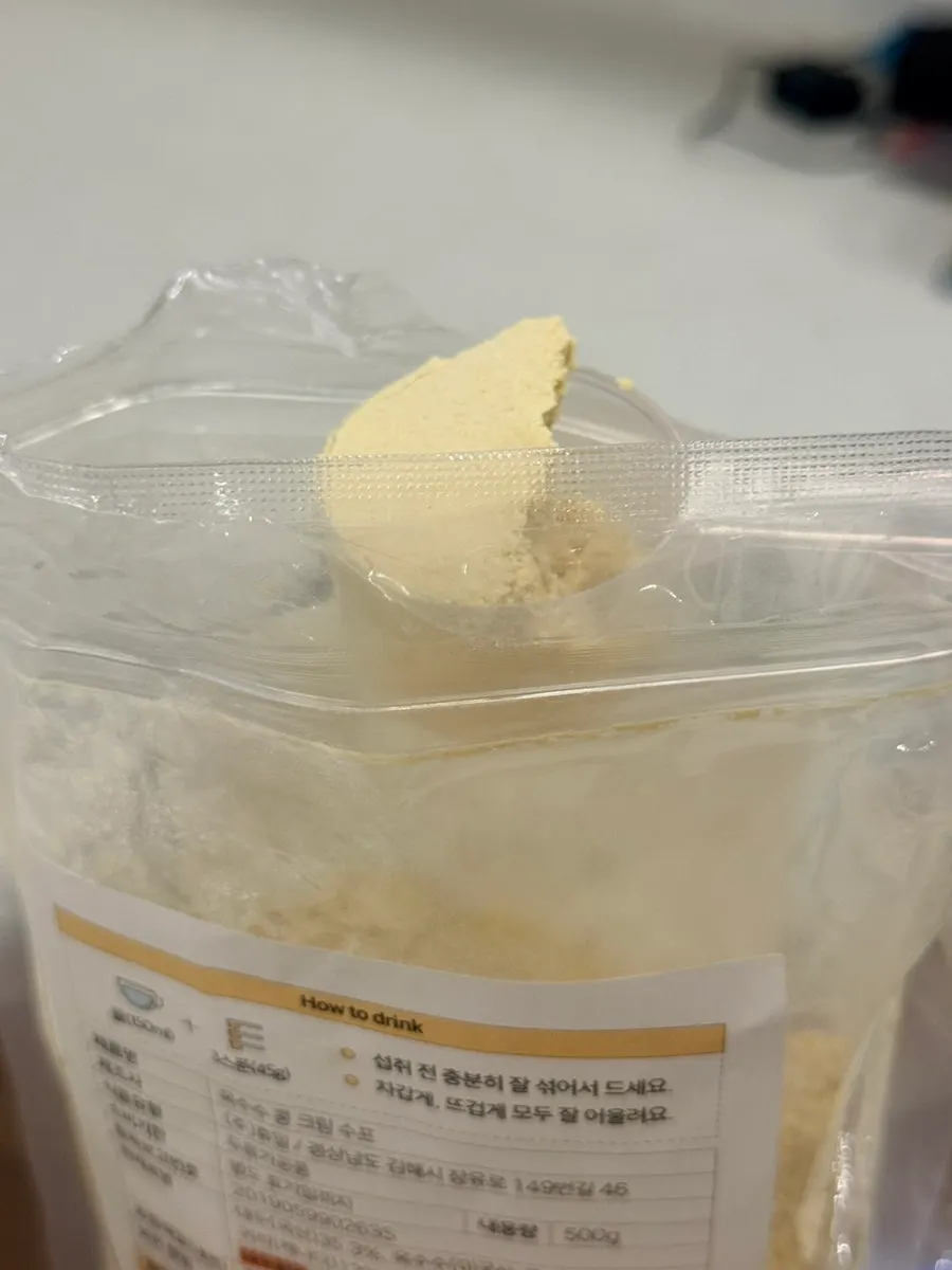 수프 가루로 만든 옥수수 크림파스타