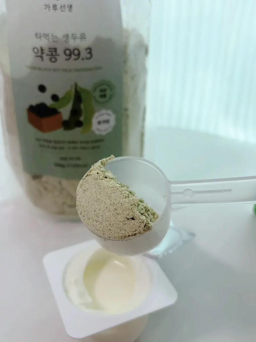 Yakkong soy milk paired with oatmeal or yogurt