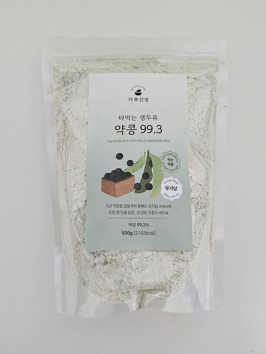 국산 약콩 99.3% 표기가 보이는 생두유 가루 포장
