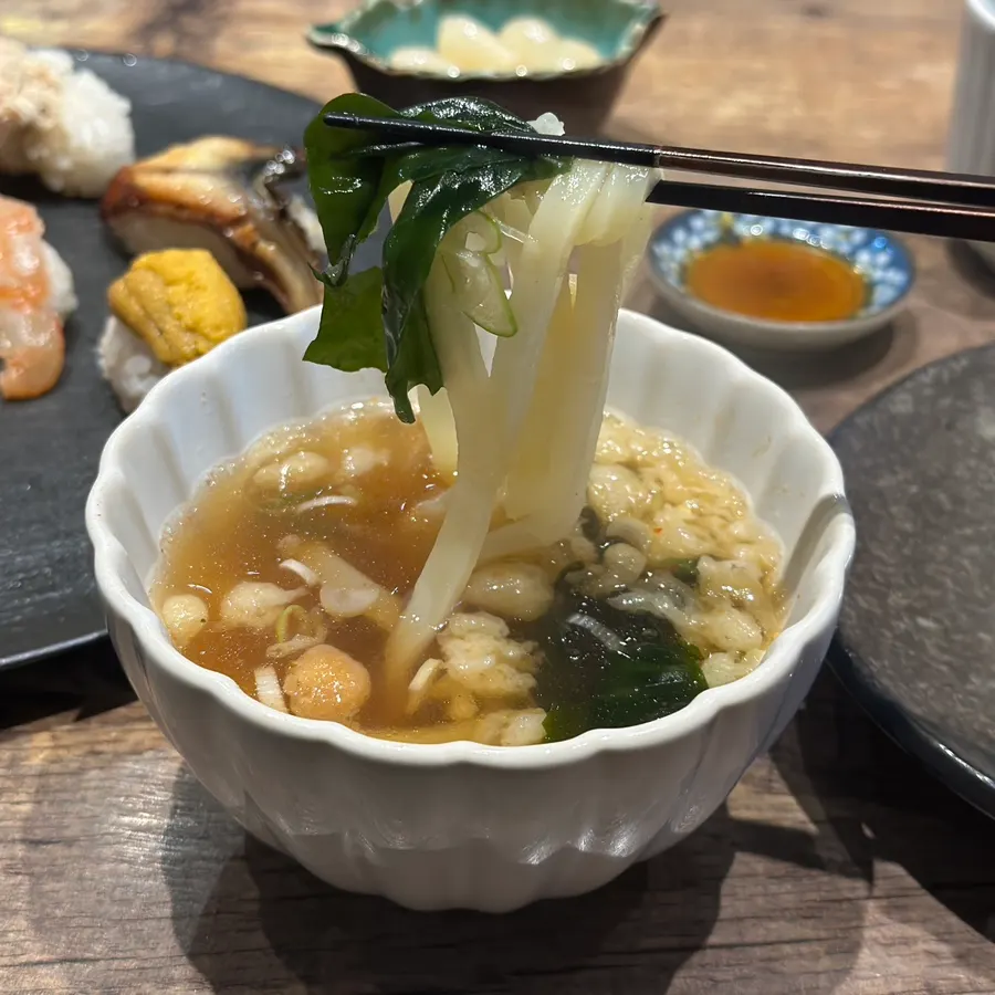 Udon dish to finish the sushi course