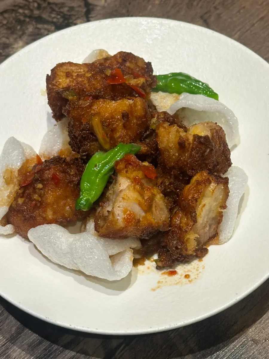Spicy chicken karaage included in the sharing set for two