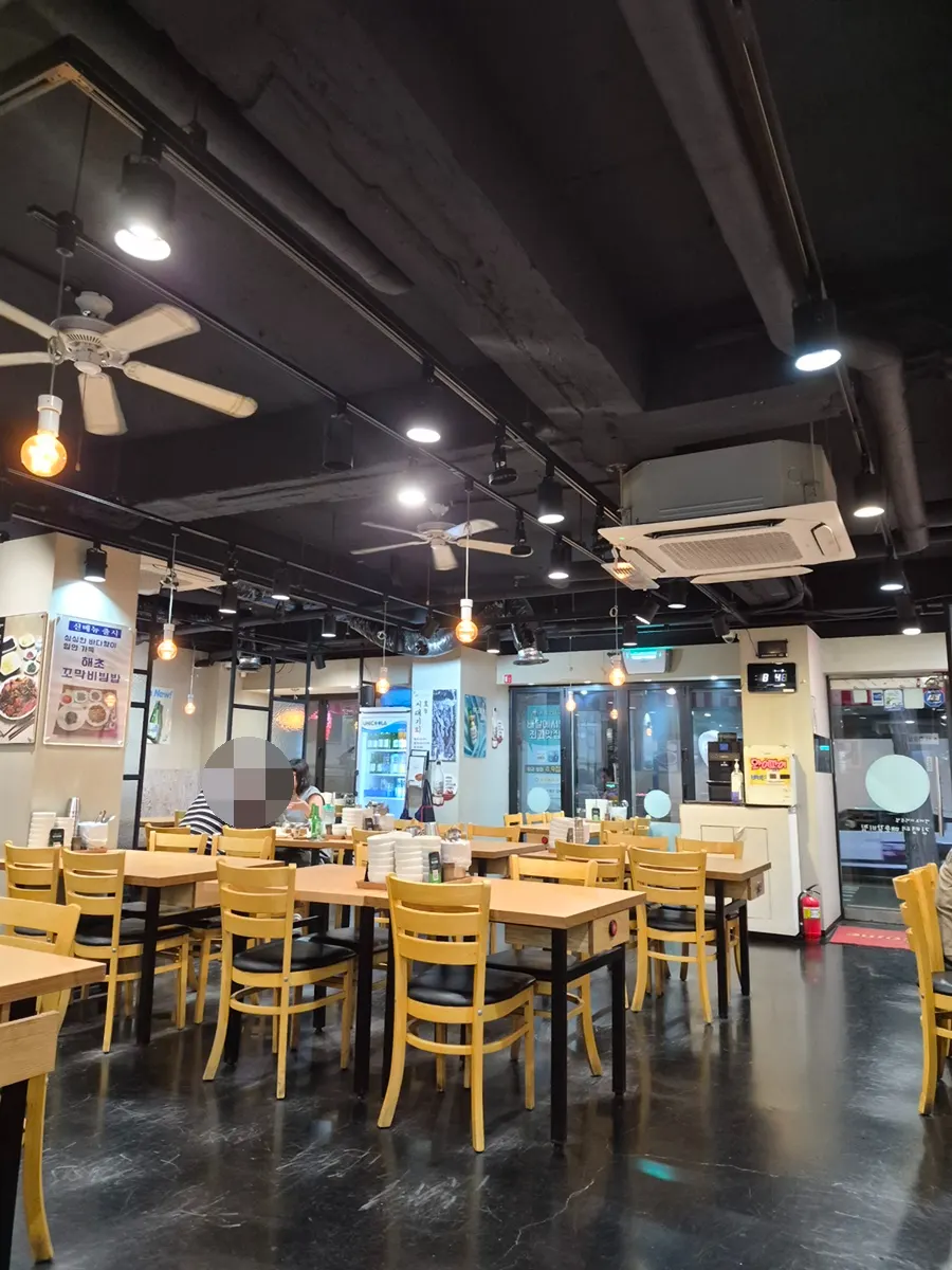 Interior of Gim Myeongtae Spicy Braised Short Ribs Gasan Branch with 4-person tables