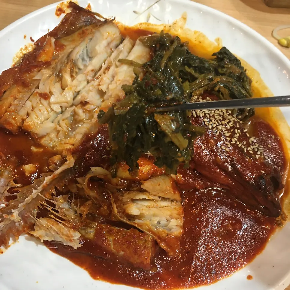 덜 맵게 주문한 명태조림 양념