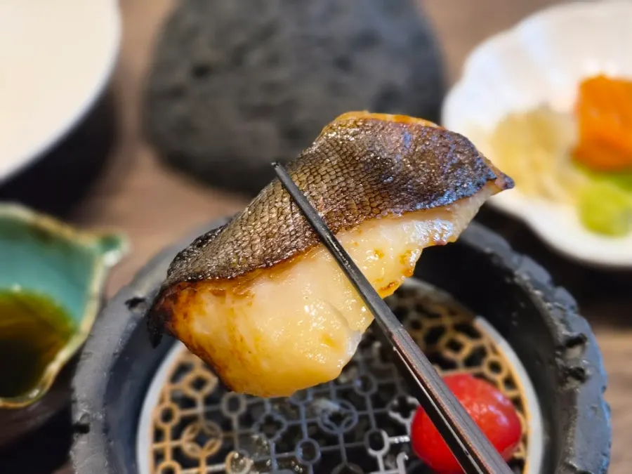 Yakimono in a special bowl