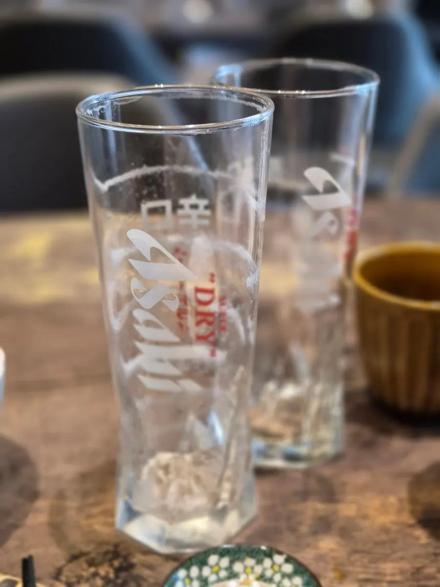 Draft beer and sushi enjoyed alone