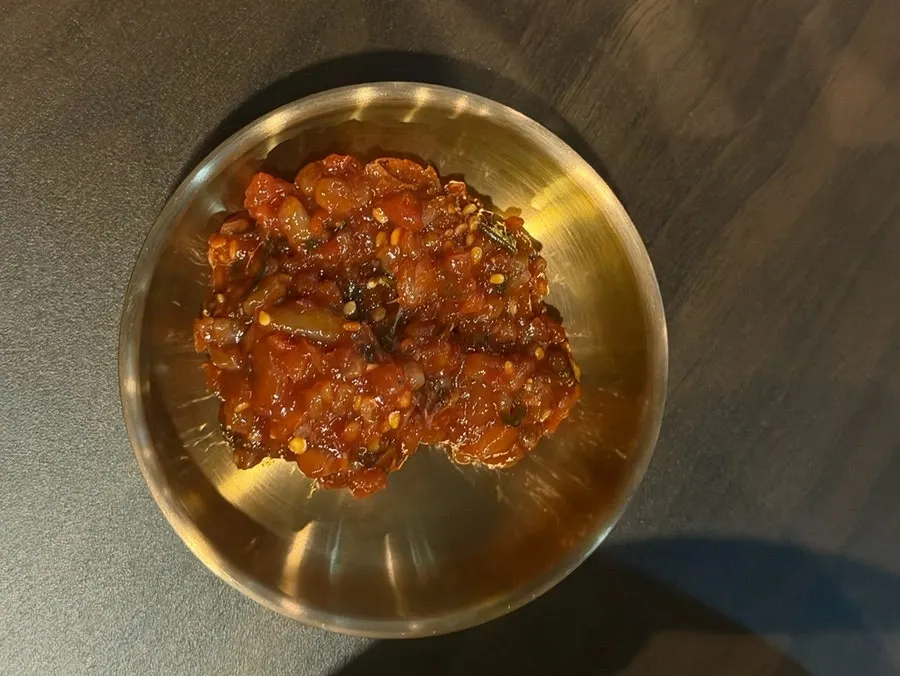 Seokbakji and salted squid among the side dishes