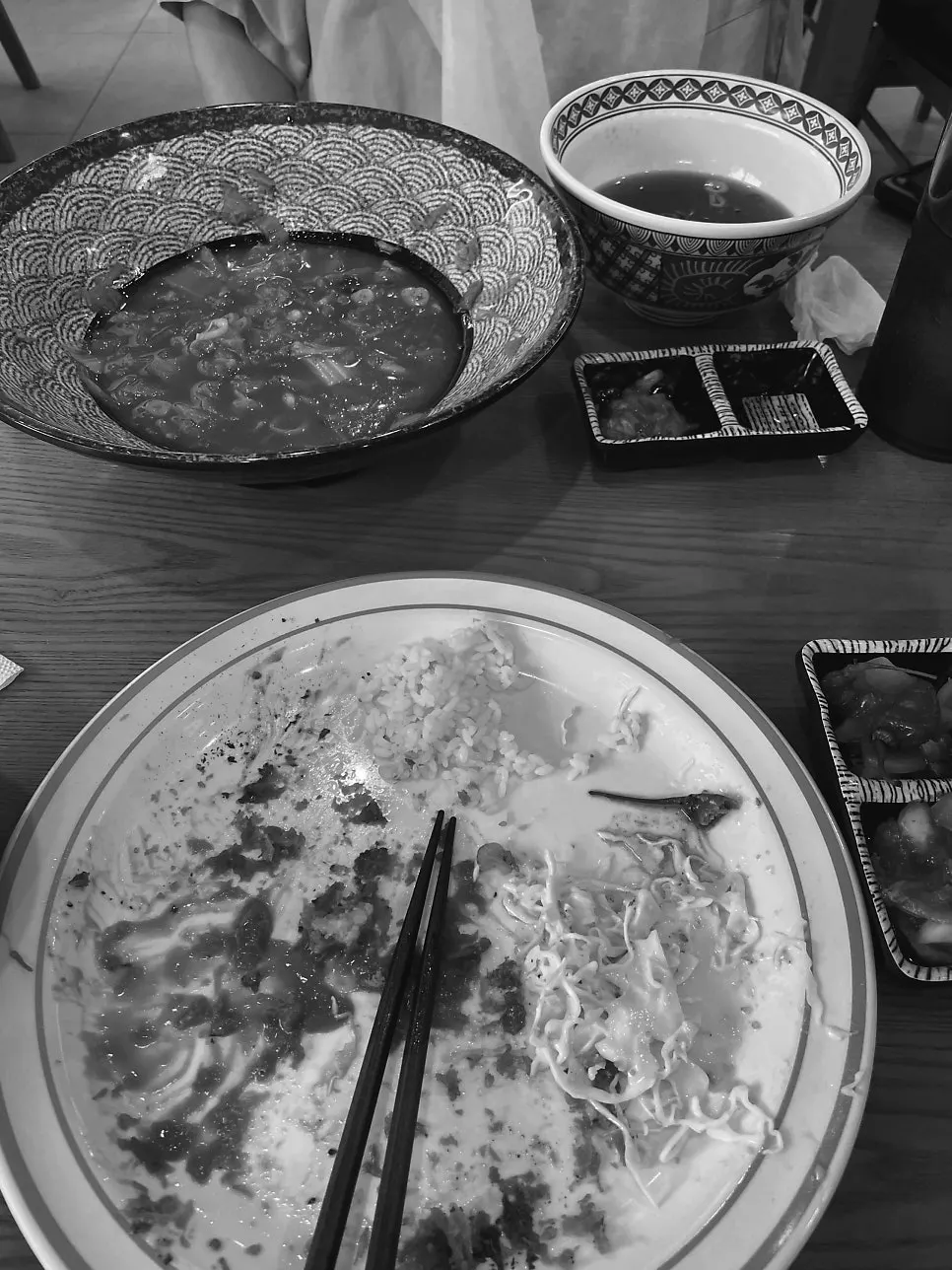 Table cleared with no food left behind