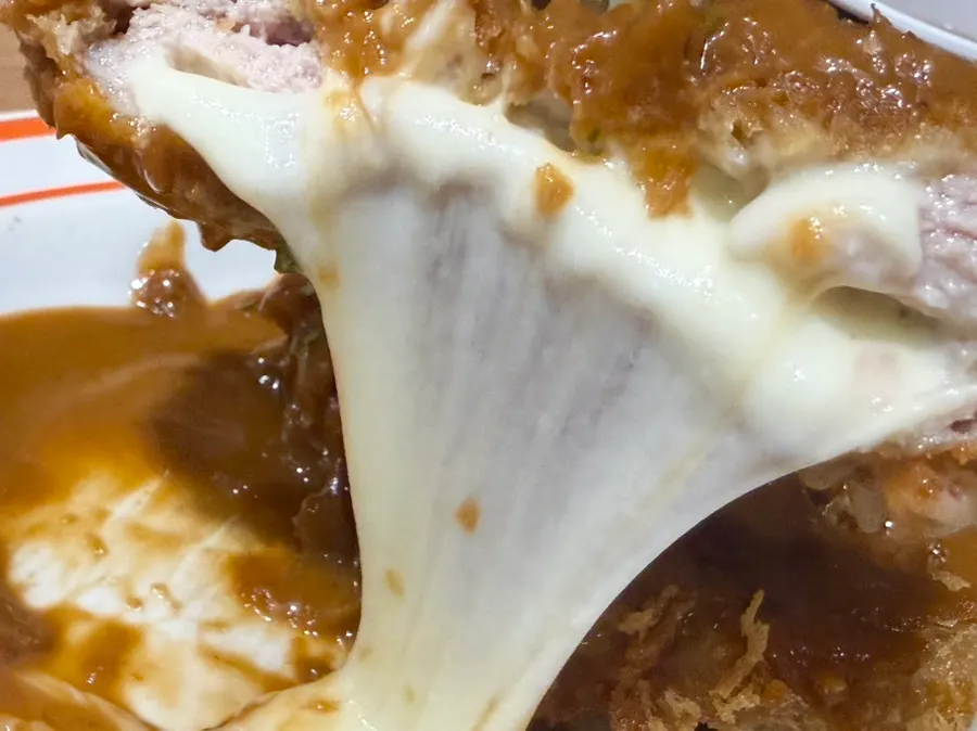 Cheese cutlet with stretchy melted cheese