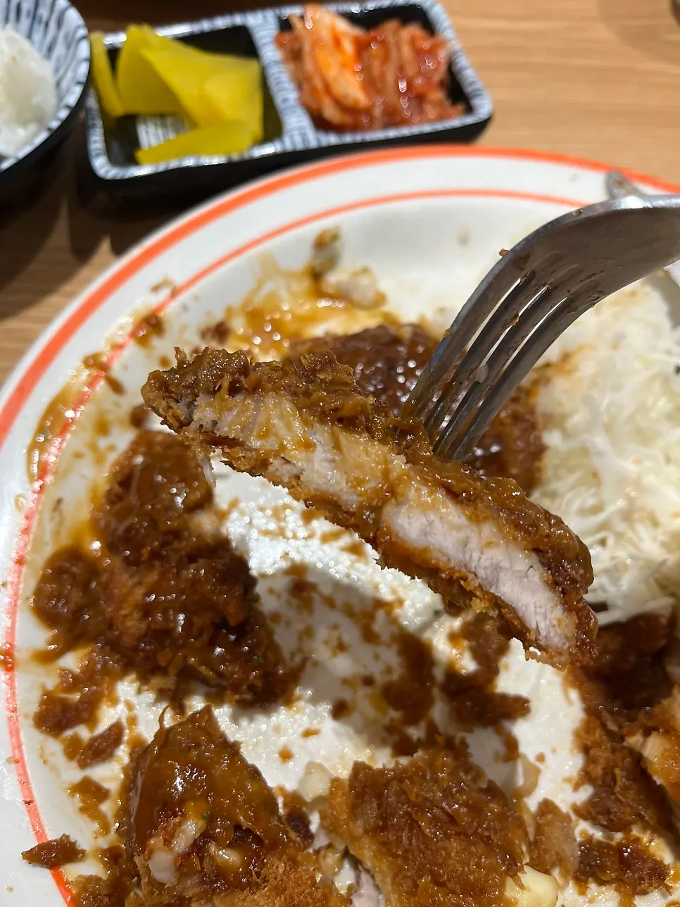 Plate of Gatjidong's old-style breaded cutlet