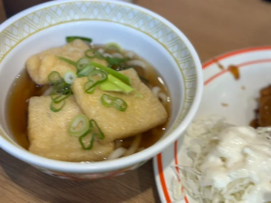 Warm broth mini udon