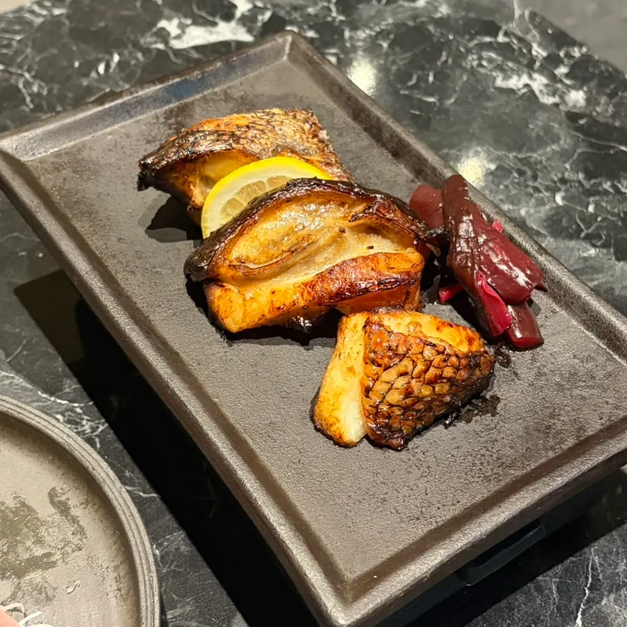 Thickly grilled merou served at Gapposo