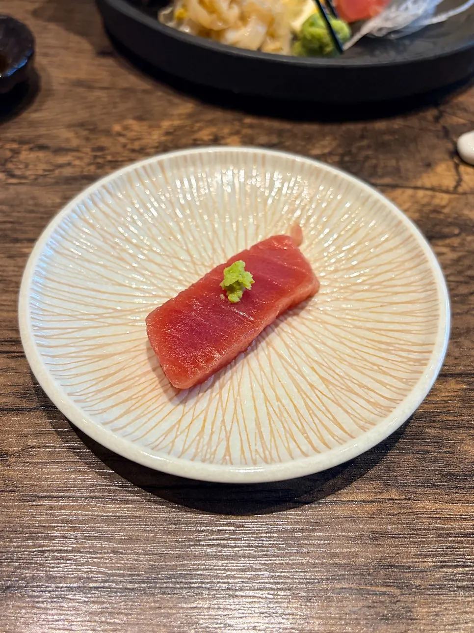 Tuna and tuna belly from the aged assorted sashimi