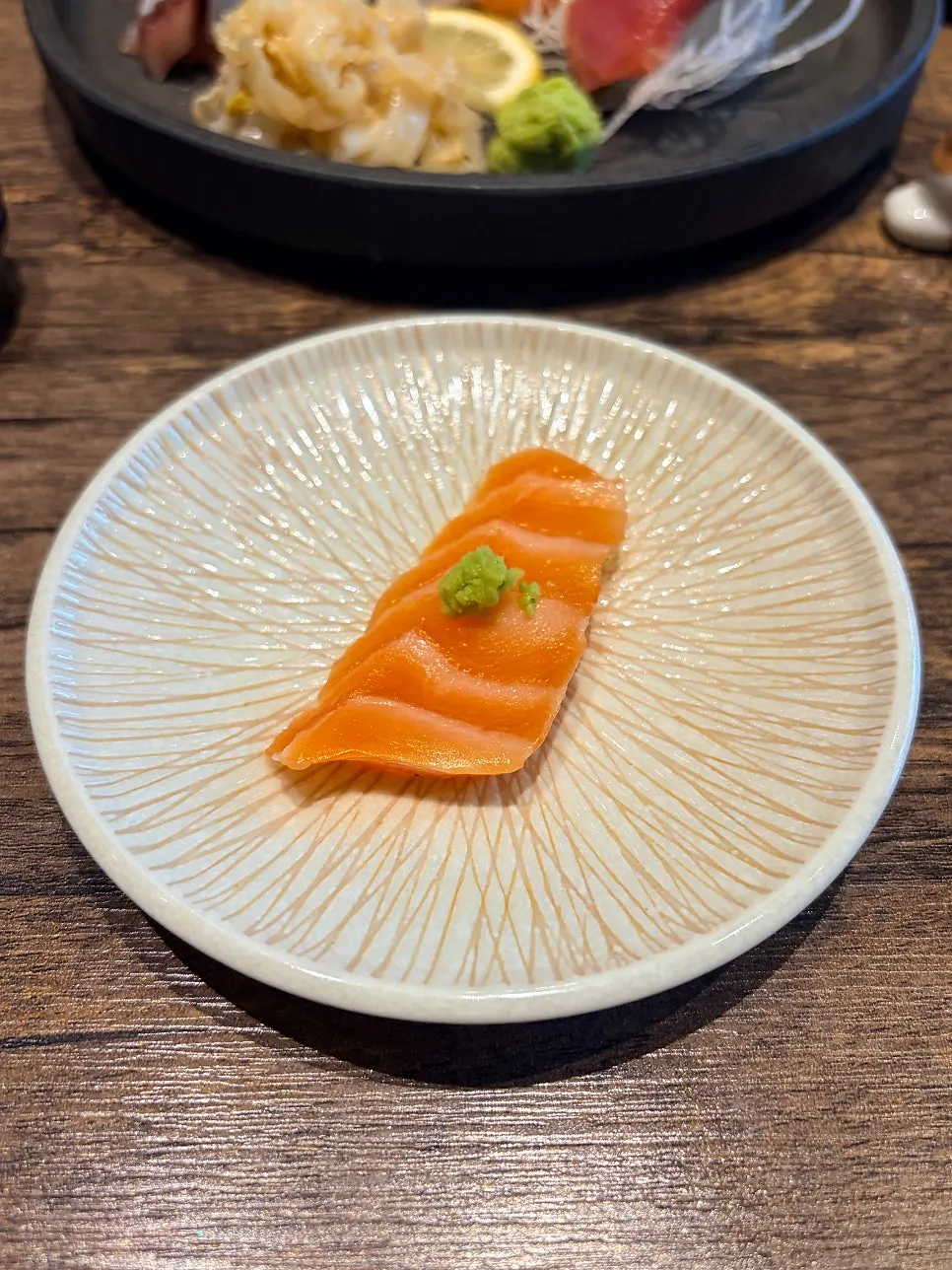 Yellowtail sashimi from the aged assorted platter