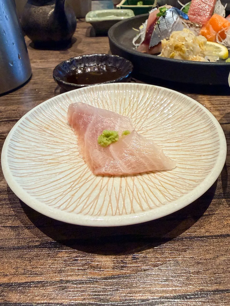 Sea bream sashimi from the aged assorted platter