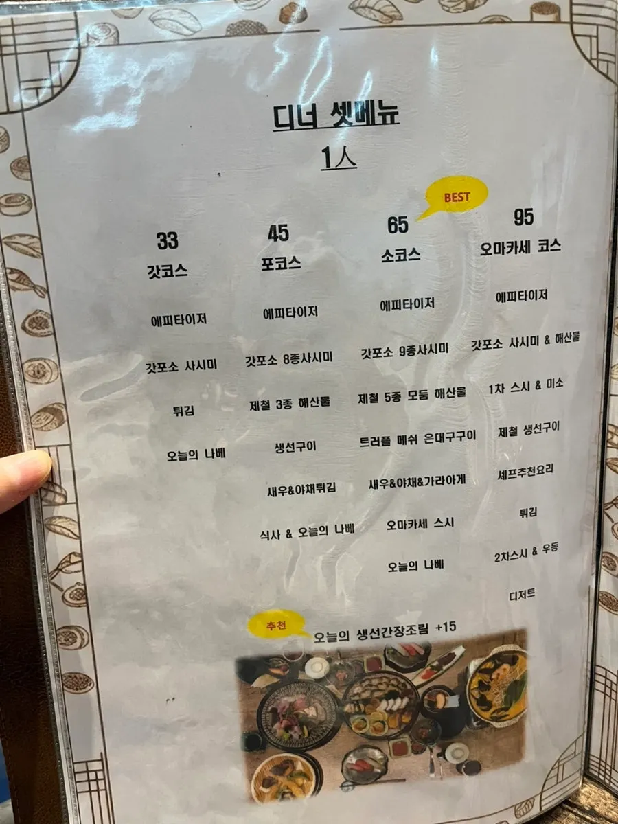 Gapposo course menu board