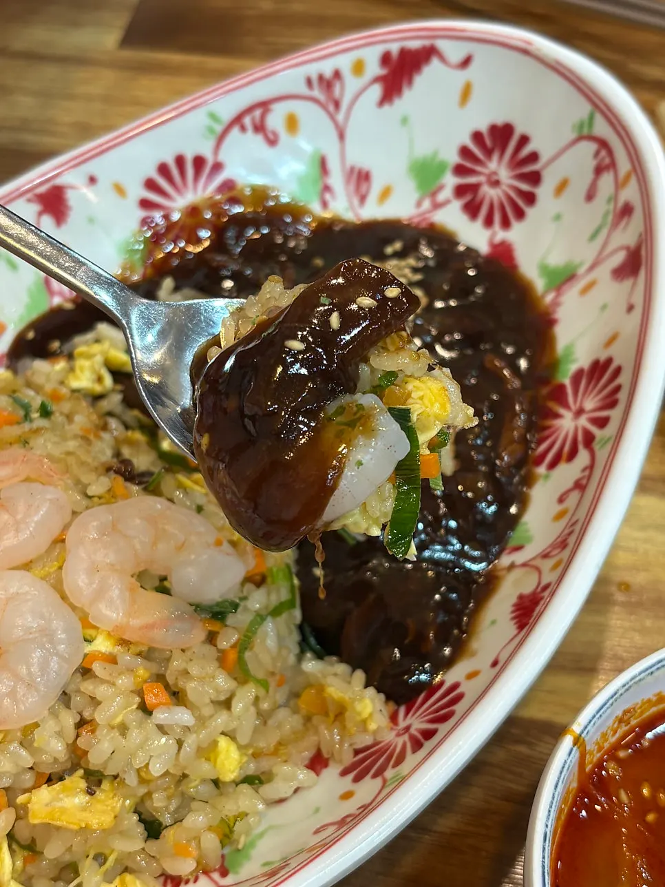 짬뽕 국물과 볶음밥