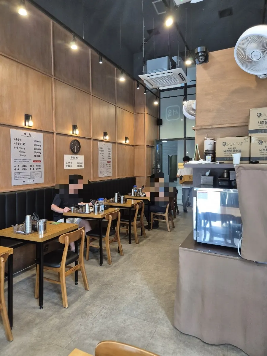 Restaurant interior with sofa seating
