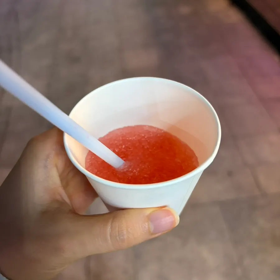 Omija-flavored dessert slush