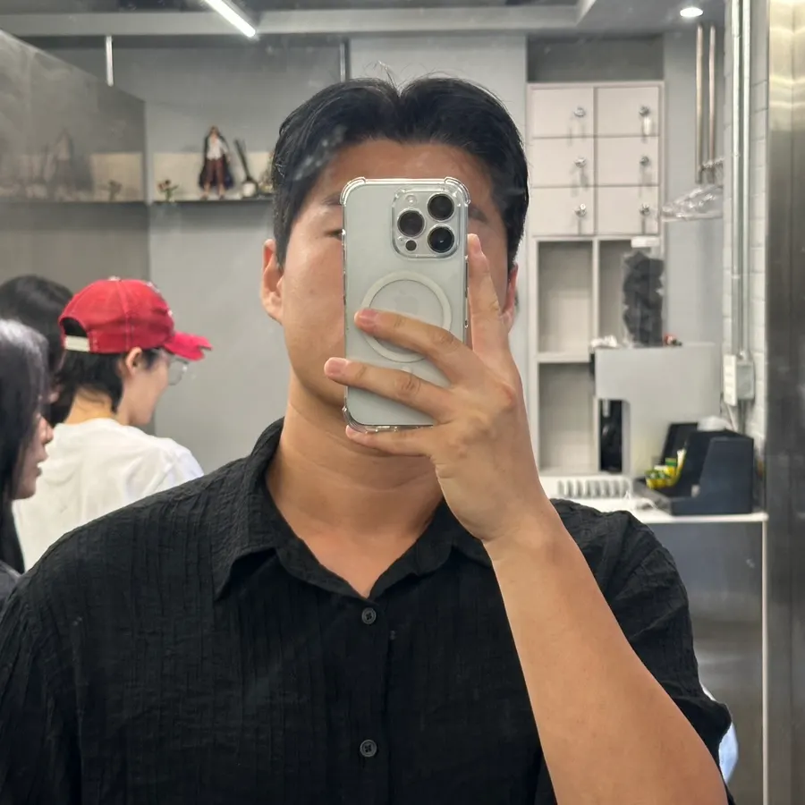 다운펌 후 뒷머리와 전체 실루엣