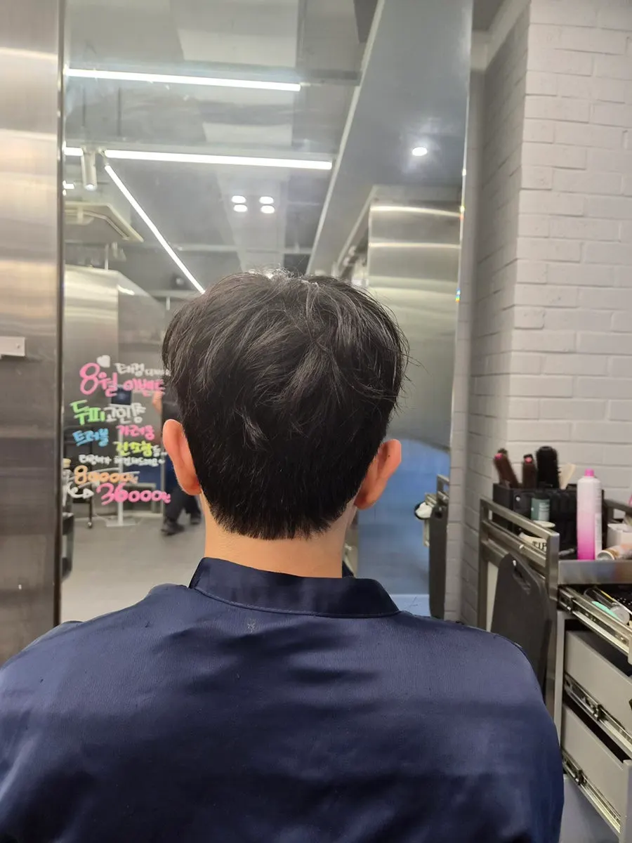 Calm side hair and volume-boosted top after the treatment