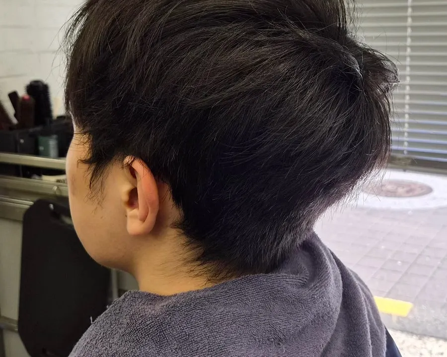 Before and after comparison of the back hair