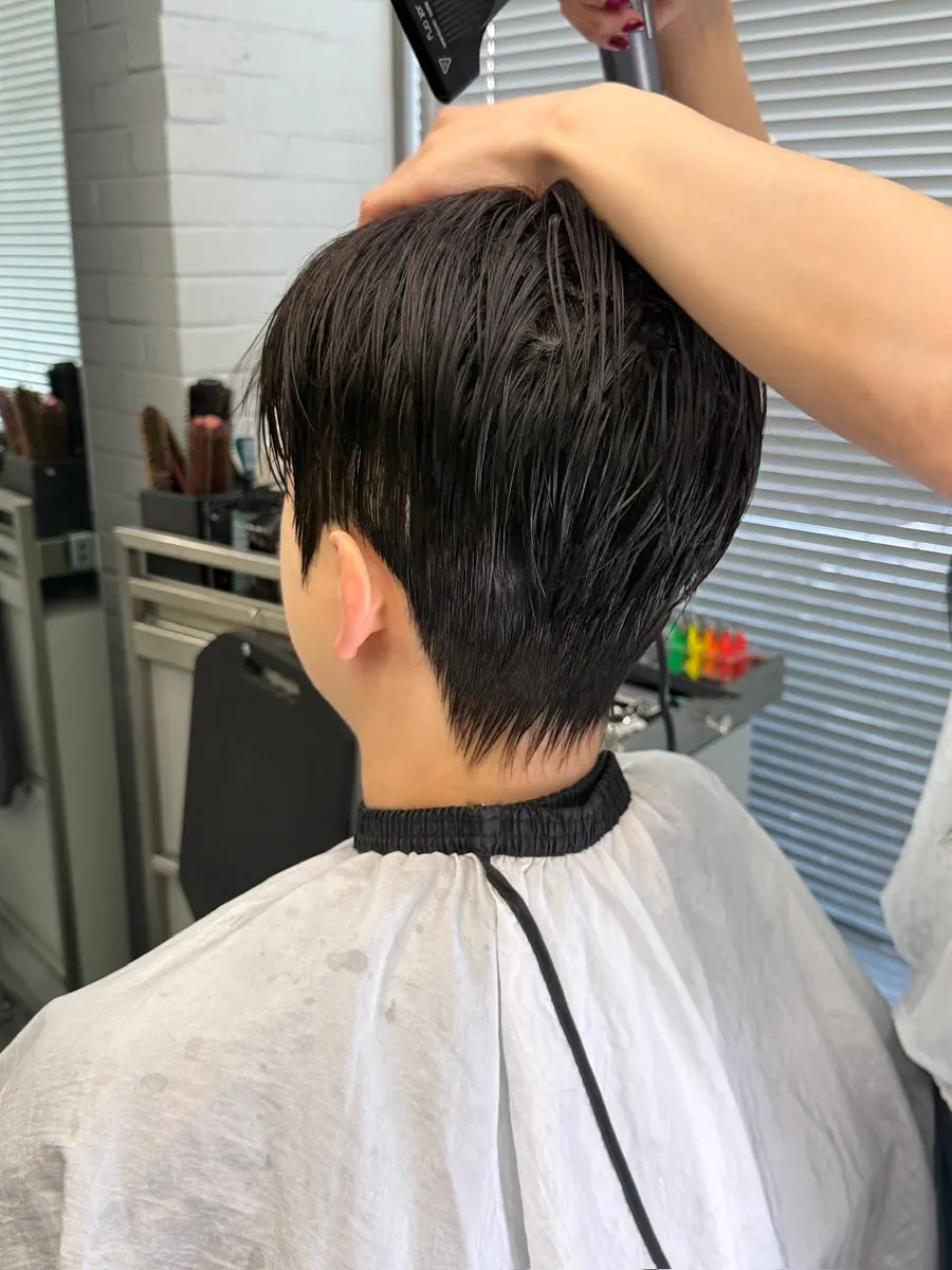 Fringe neatly settled right after the down perm
