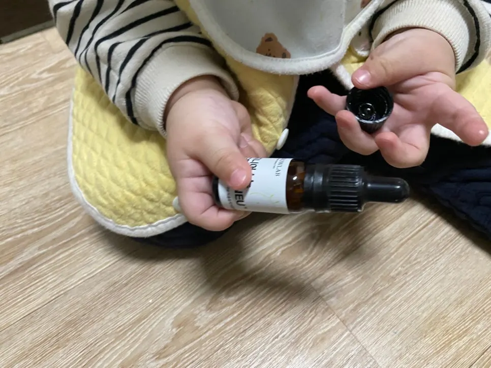 Omega-3 bottle with the dropper replaced