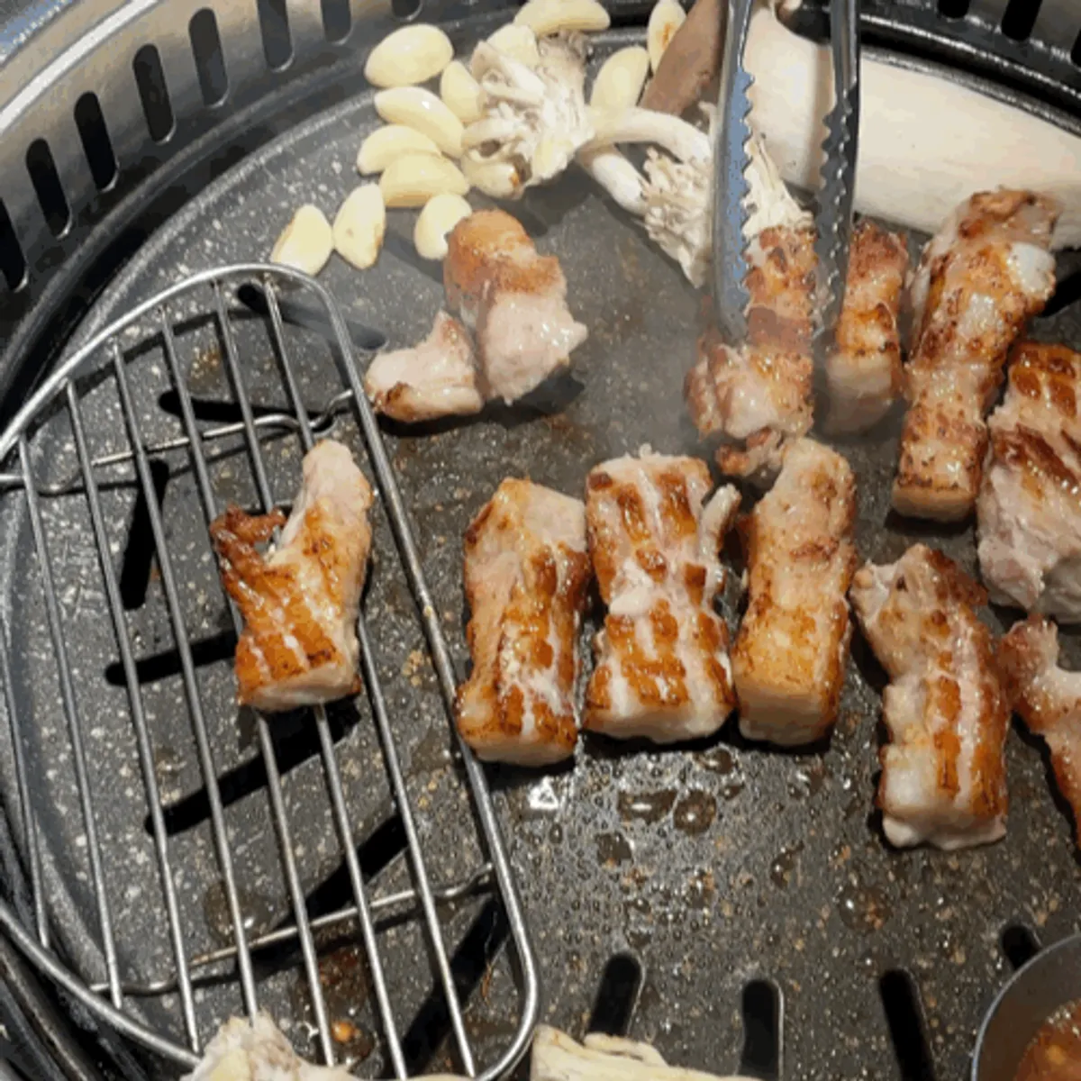 Four raw cuts of pork from the couple set