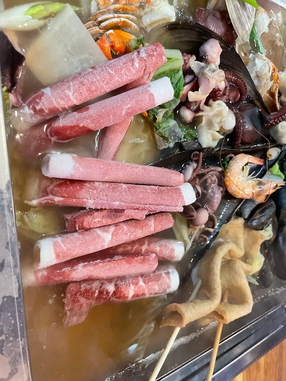 Beef shabu-shabu served for the finishing course