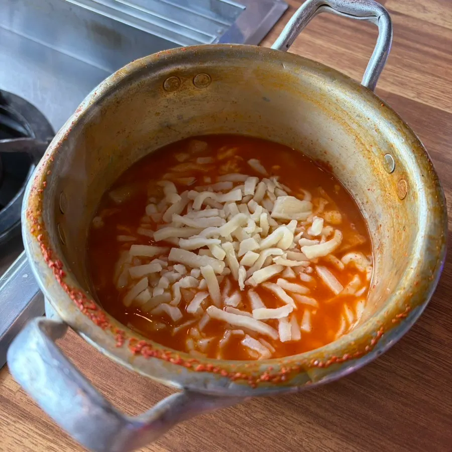 Cheese tteokbokki served for free