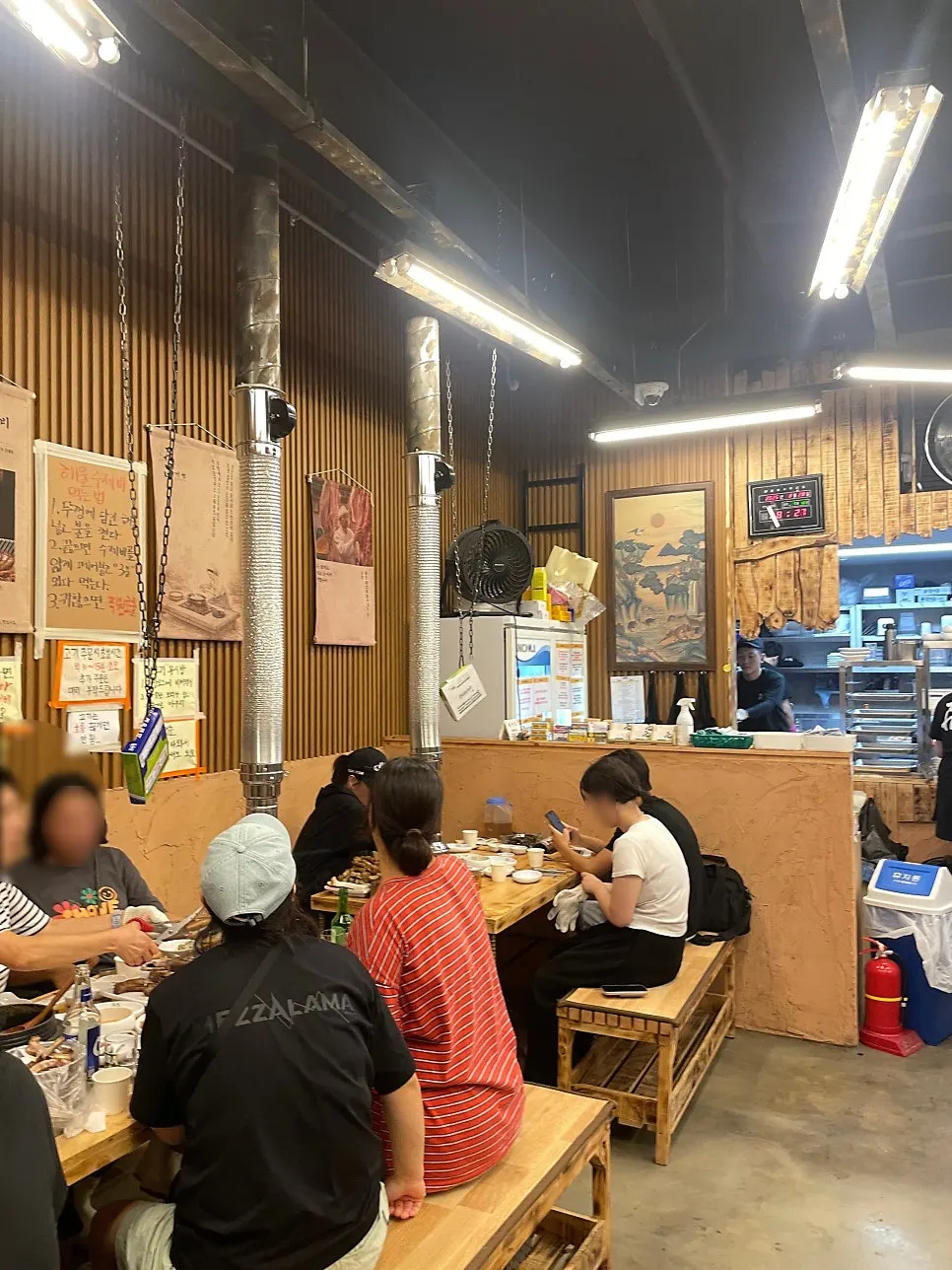 Salad and baek-kimchi among the side dishes