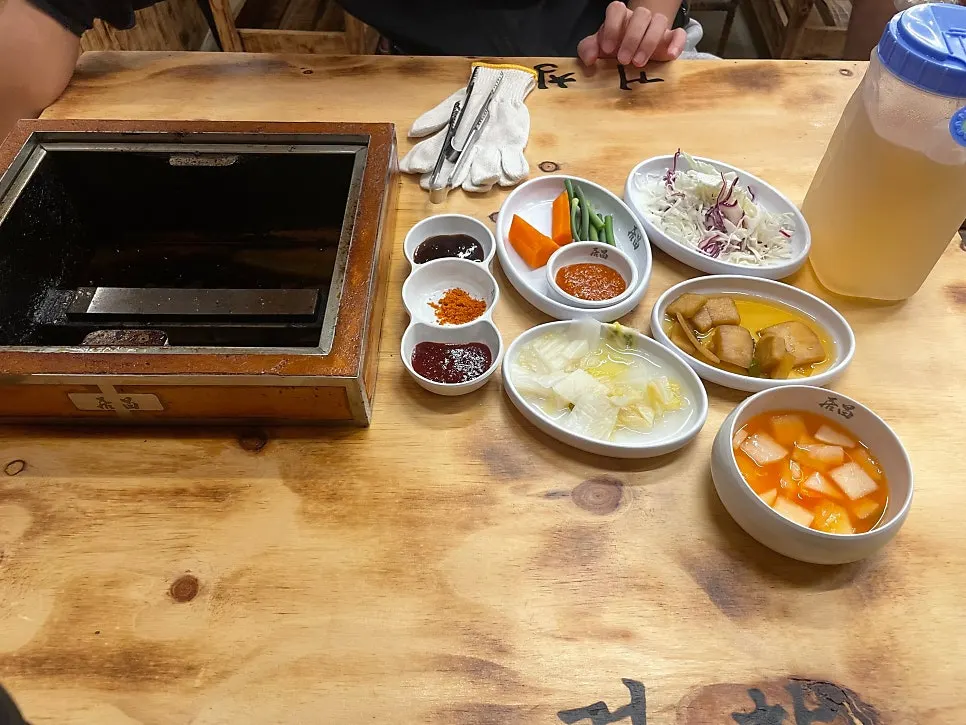 Charcoal brazier set on the table