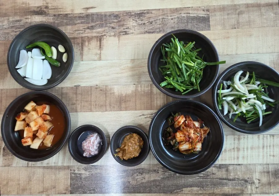 Basic side dishes set on the table