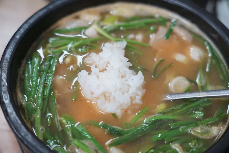 A bowl of pork gukbap at Bongga Gukbap