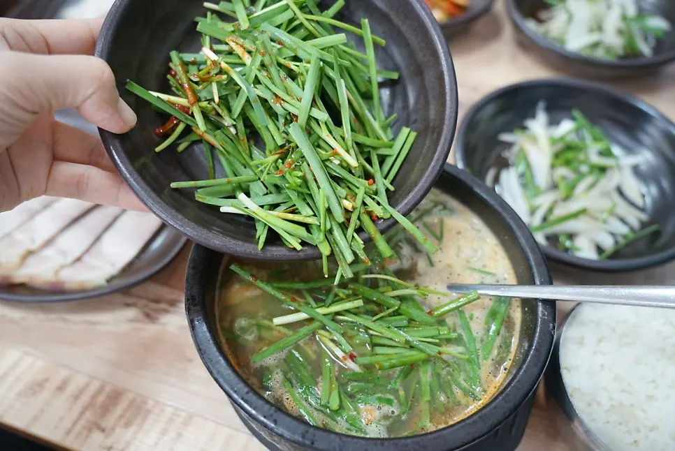 Sundae gukbap with chapssal-sundae at Bongga Gukbap