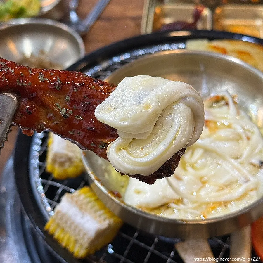 Mozzarella cheese sari melting on the grill