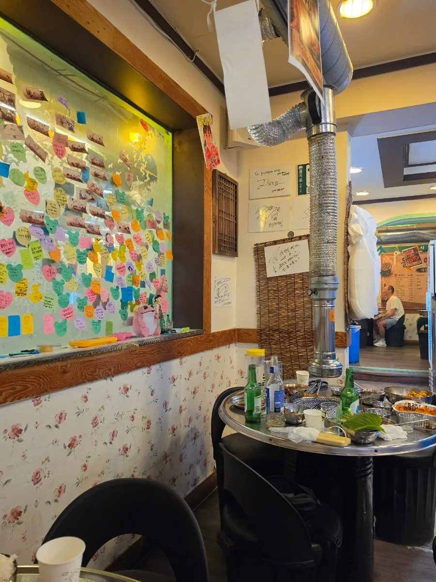 Atmosphere inside the charcoal-grill restaurant