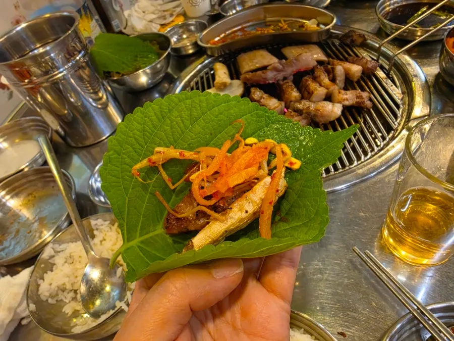 Pork and grilled potato accompaniments