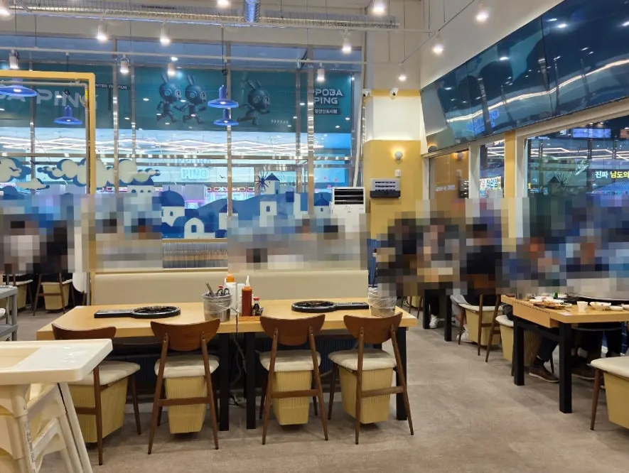 택이네조개전골 인천검단아라점 매장 내부