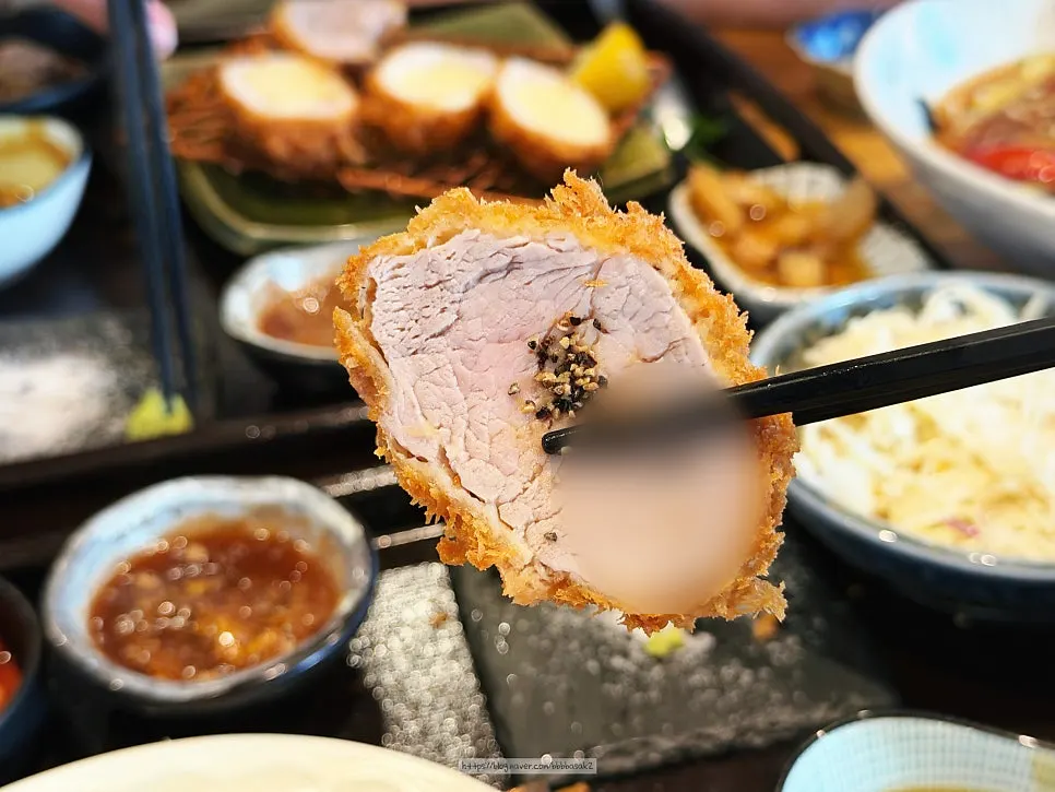 Tenderloin pork cutlet served with lemon juice and wasabi