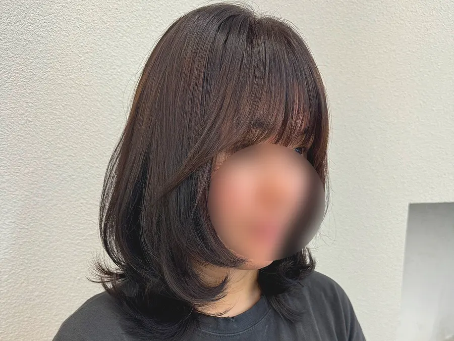Finished brown hair after full color and cut