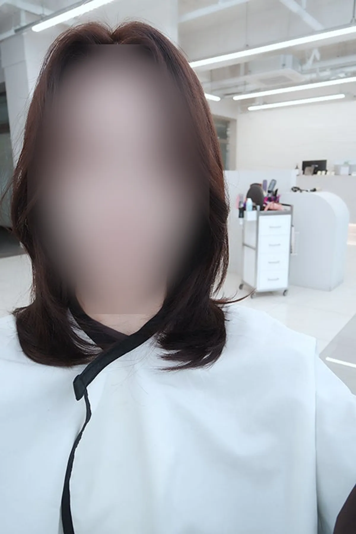 After shot of the purple-toned brown color