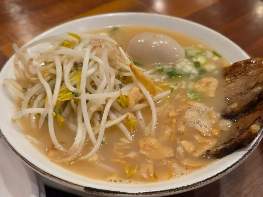 A bowl of tonkotsu ramen