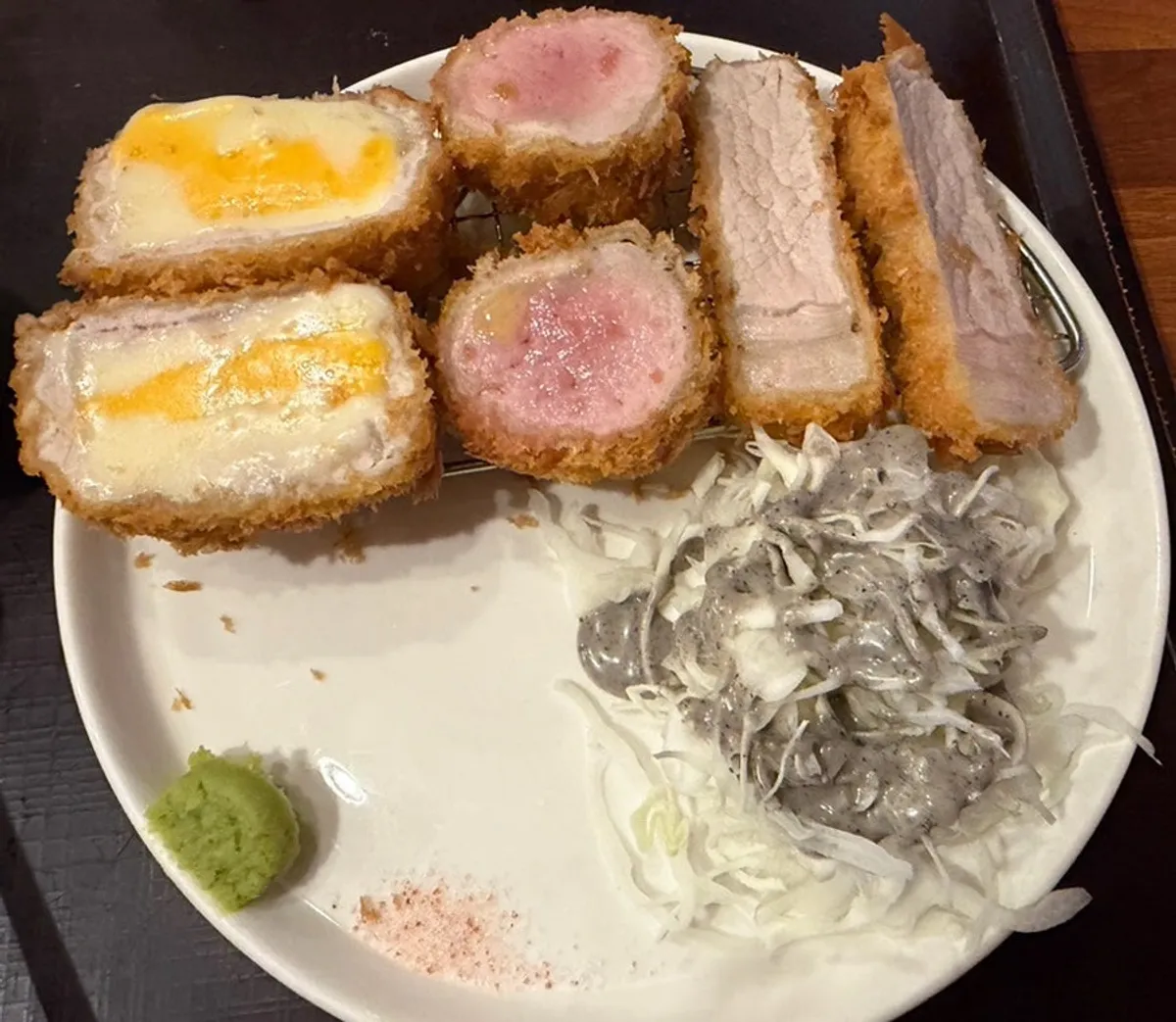 Popular three-cutlet platter with cheese, tenderloin, and loin cutlets