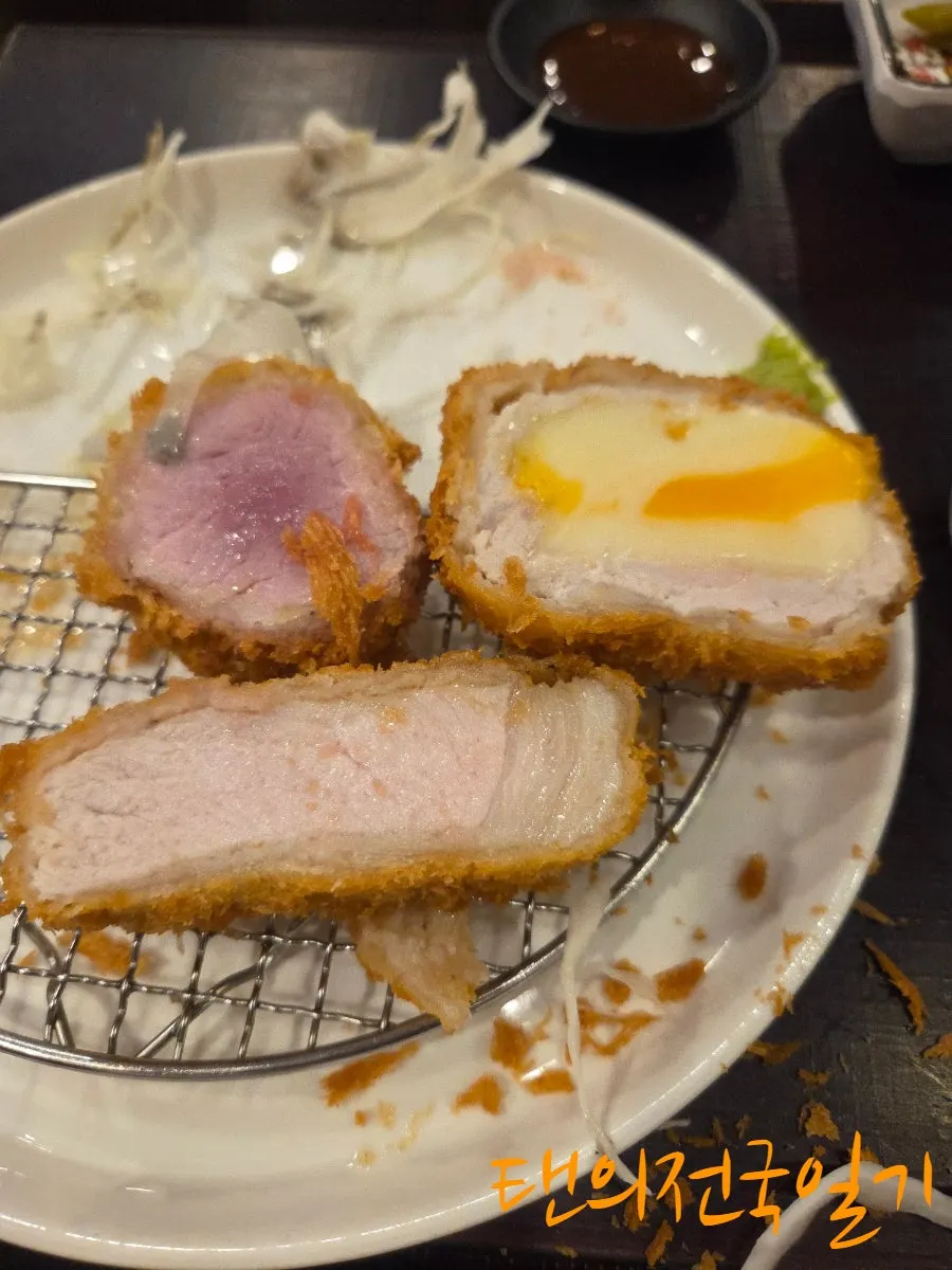 Plate with leftover tonkatsu