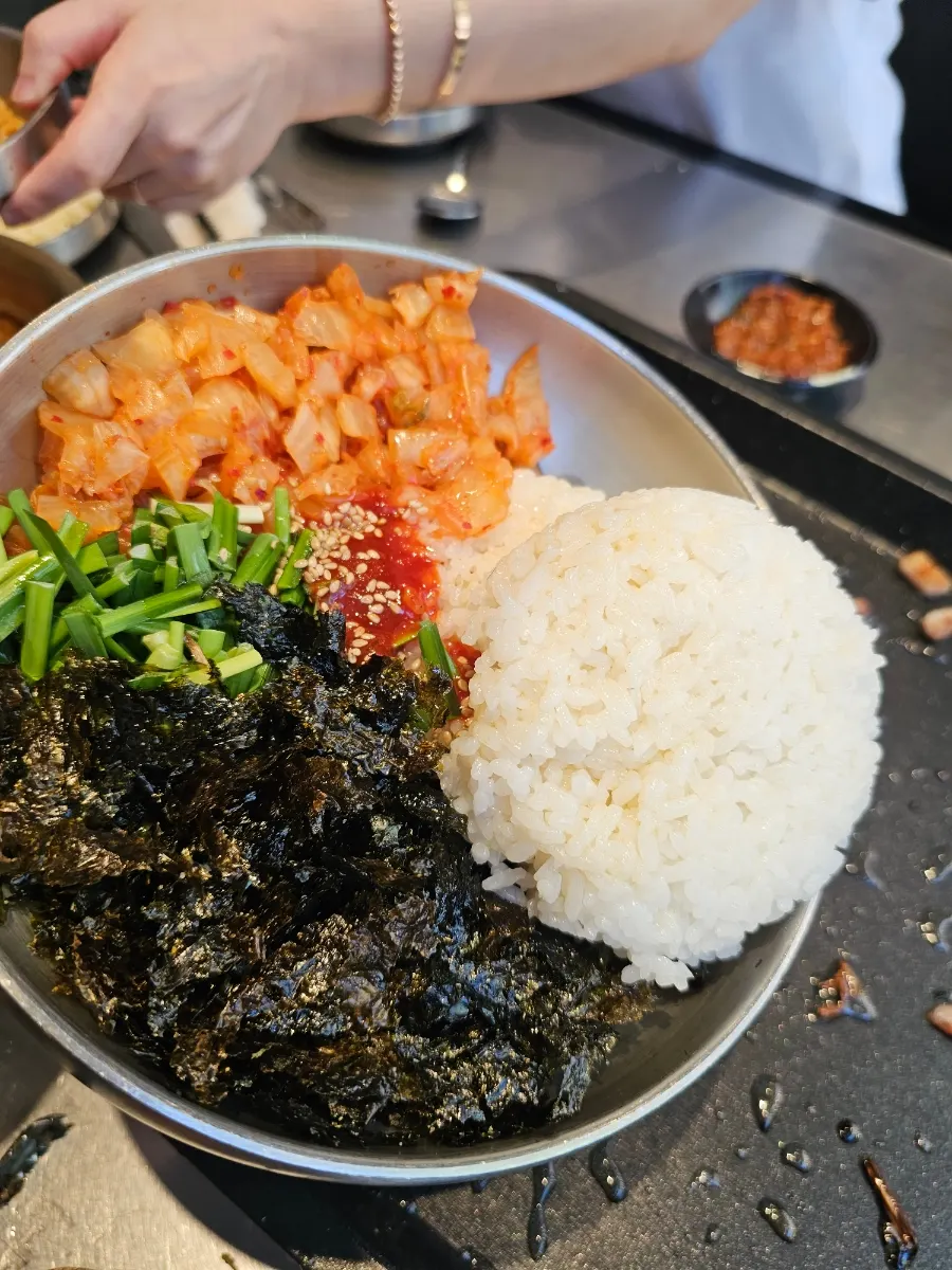 Kimchi fried rice ordered to finish the meal