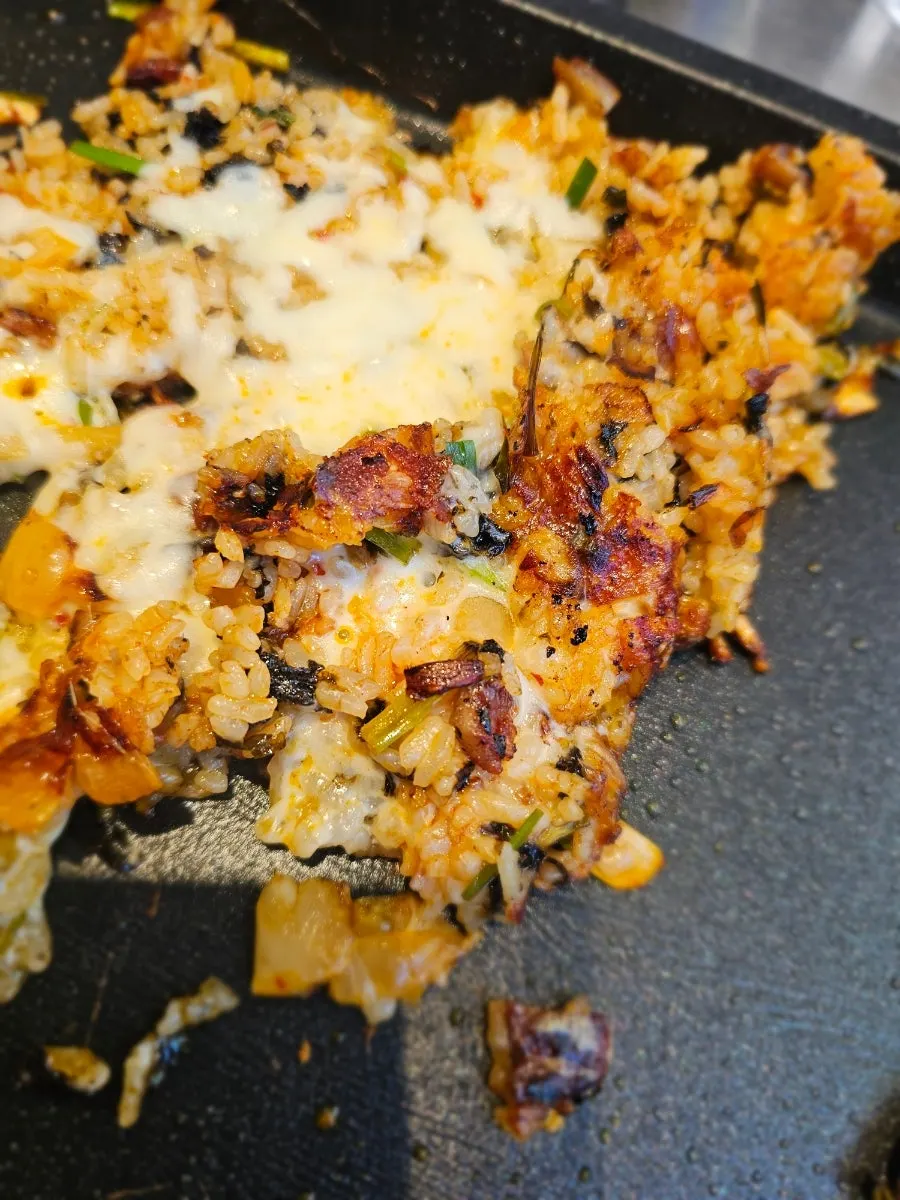 Kimchi fried rice with extra cheese