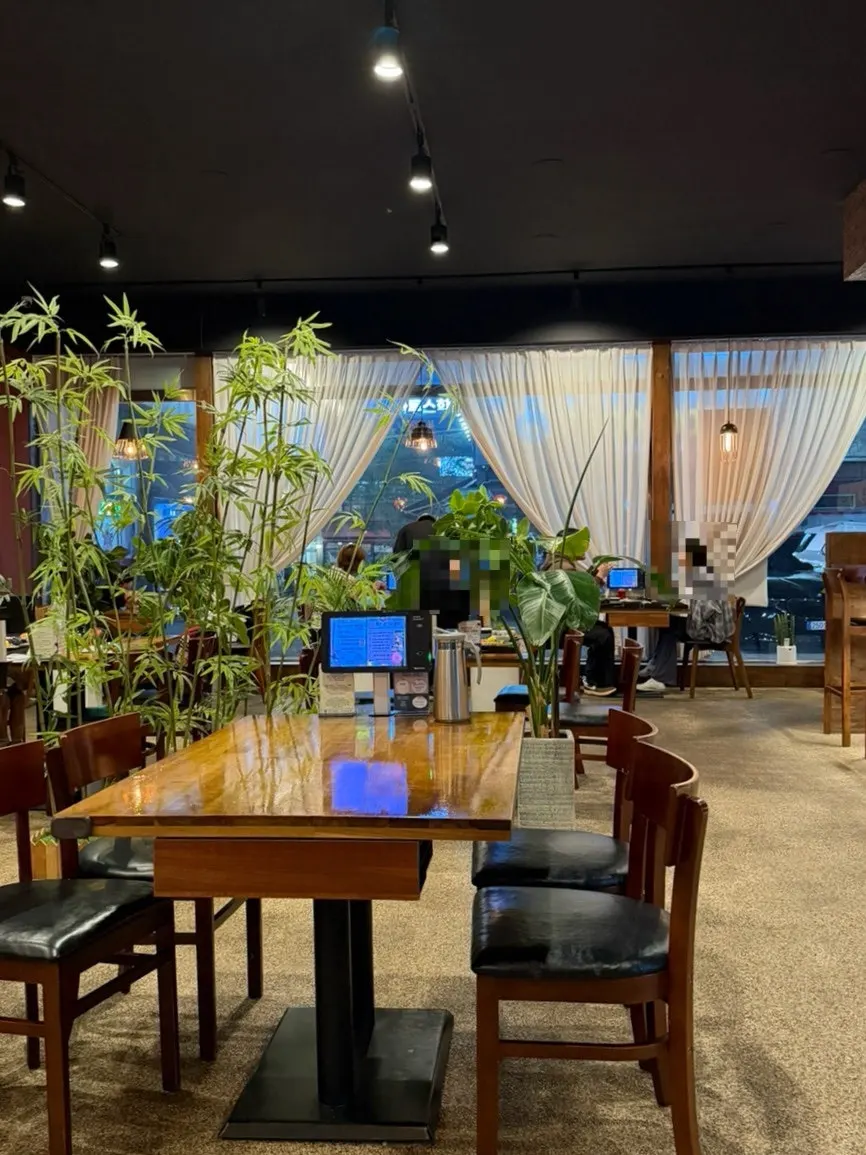 Comfortable interior atmosphere of the restaurant