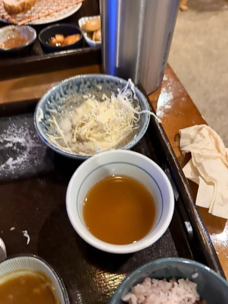 Full katsu set served with rice, curry, and salad