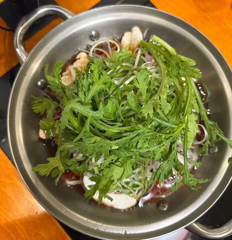 Swiss chard soup with dried shrimp
